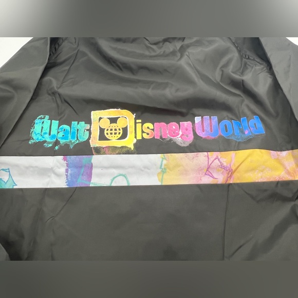 Walt Disney World Windbreaker Rain Jacket Watercolor Art Castle M NEW W TAGS - Picture 9 of 10